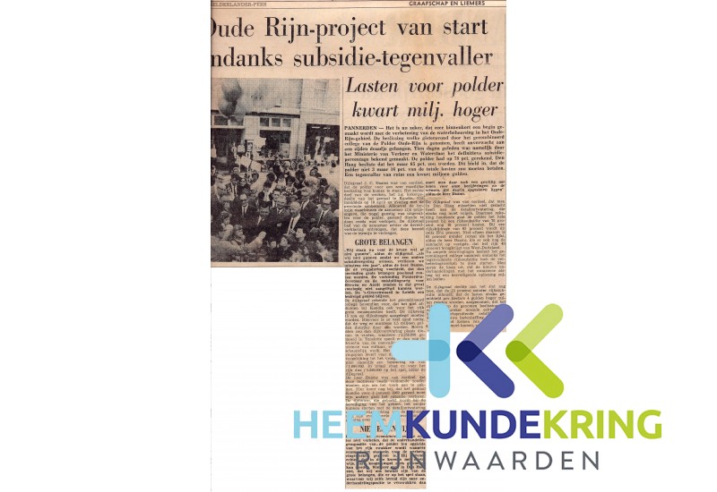 Pannerden 13-05-1967 Gelderlander- Oude Rijn Project.